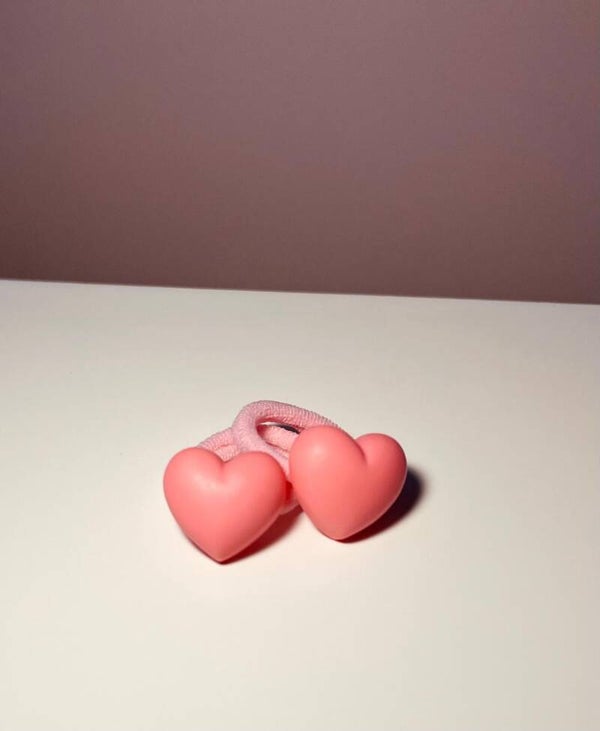 Elastiekjes hartje donker roze