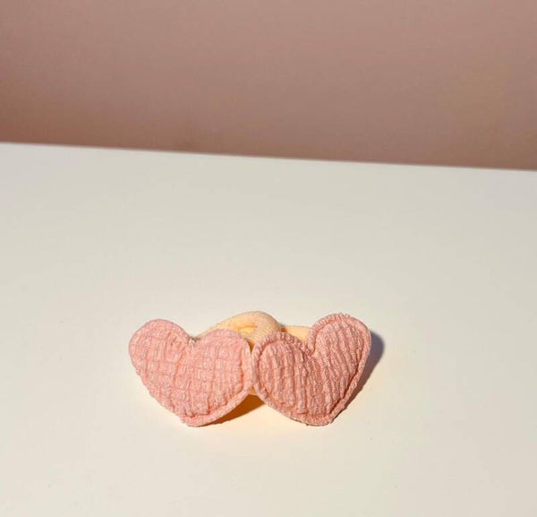 Elastiekjes mousseline roze hartjes