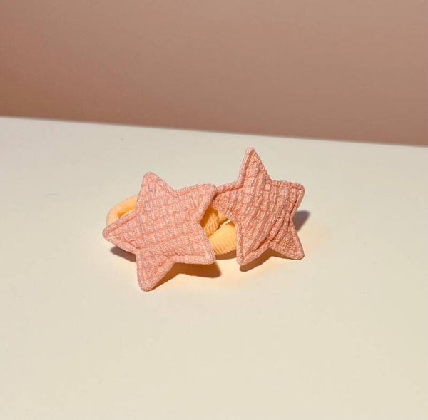 Elastiekjes mousseline peach/roze ster