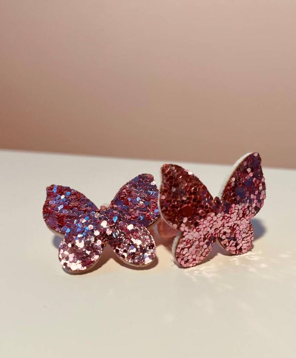 Elastiekjes Glitter Vlinder Roze