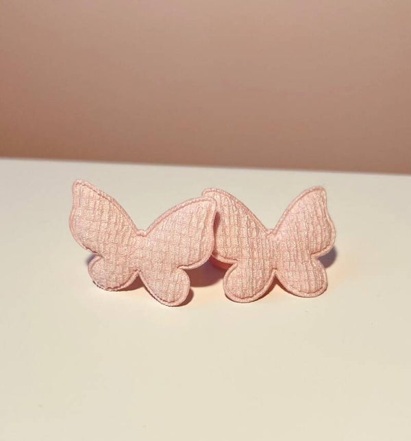 Elastiekjes mousseline licht roze / peach vlinder