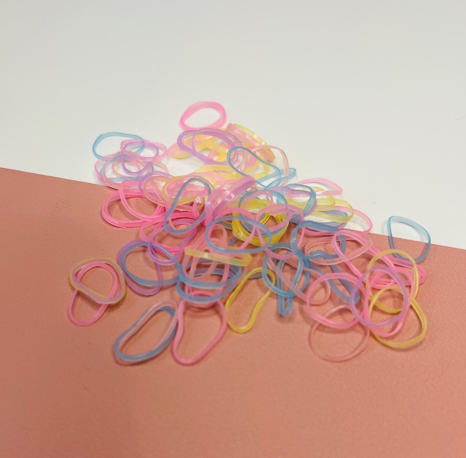 Rubberen haar-elastiekjes ca. 200 stuks Macaron doorzichtig