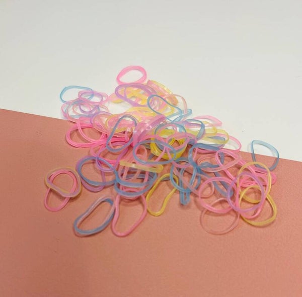 Rubberen haar-elastiekjes ca. 200 stuks Macaron doorzichtig