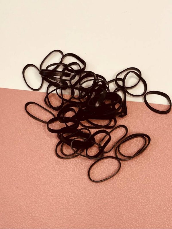 Rubberen haar-elastiekjes ca. 200 stuks Zwart