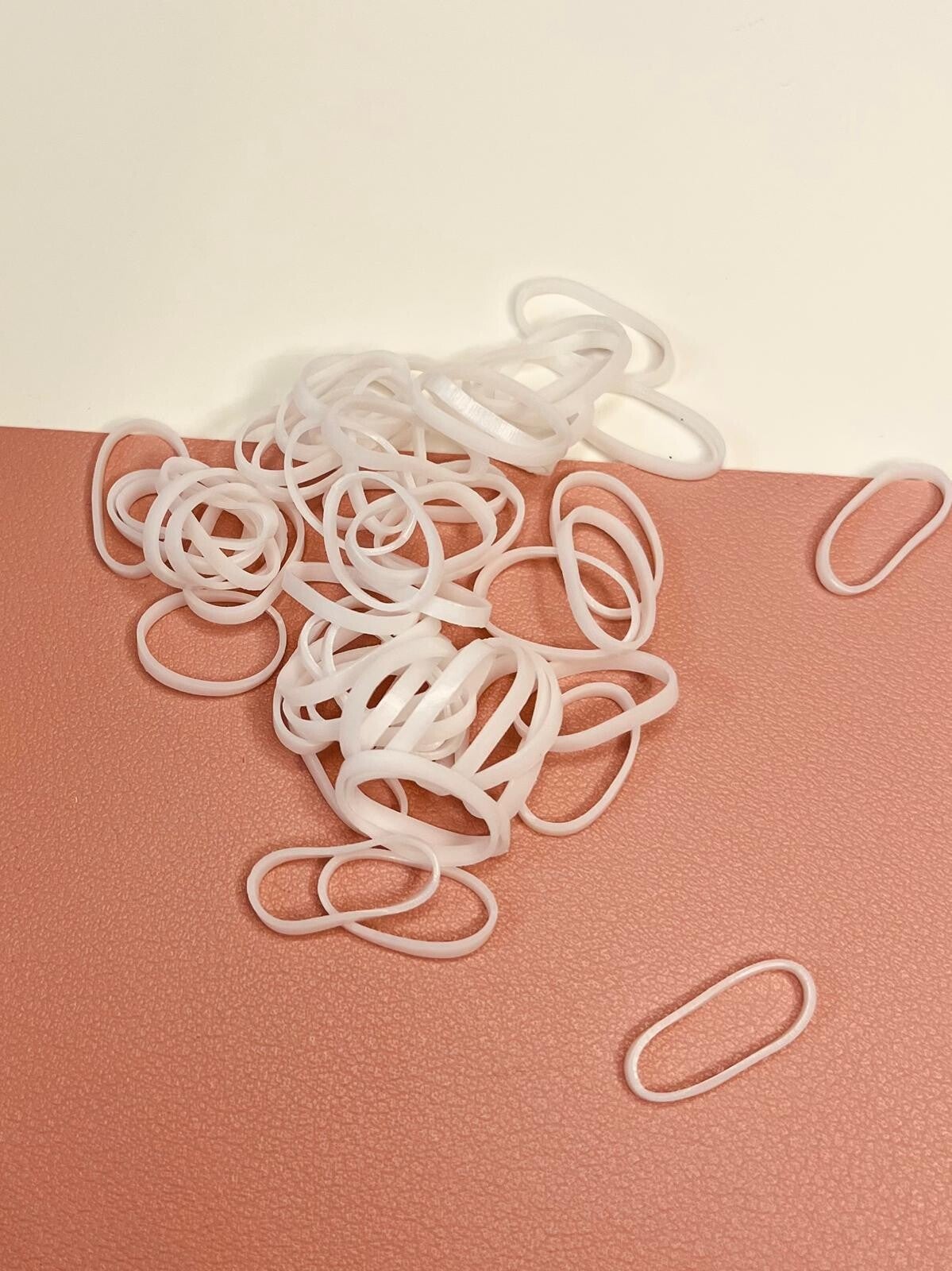 Rubberen haar-elastiekjes ca. 200 stuks Wit