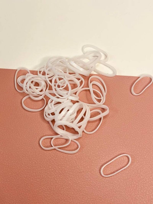 Rubberen haar-elastiekjes ca. 200 stuks Wit