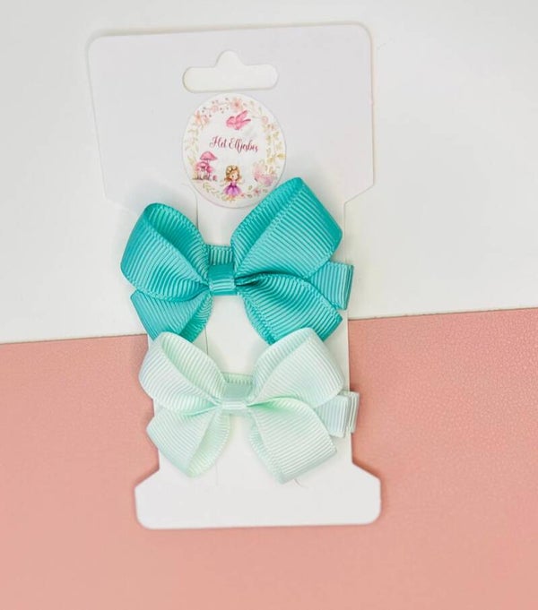 Aligator clip duo turquoise en mint