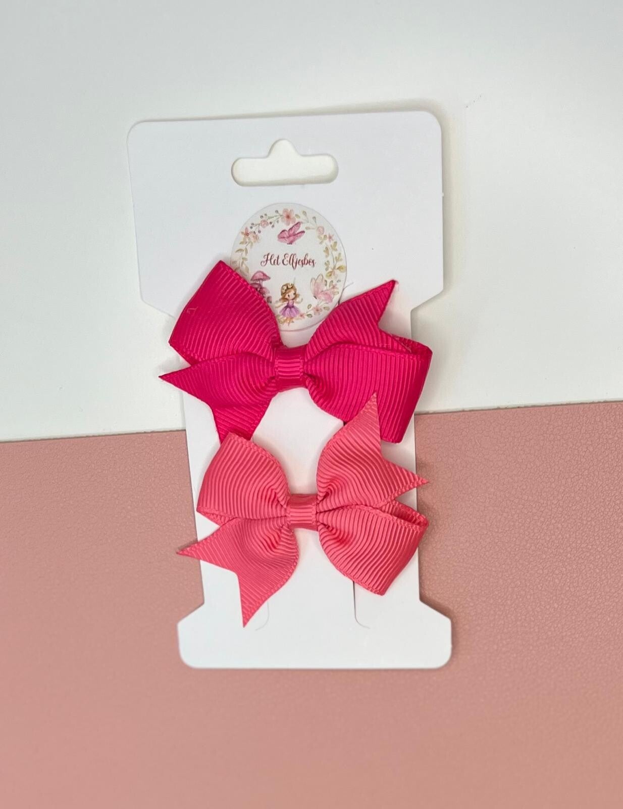 Aligator clip duo fuchsia en donker koraal