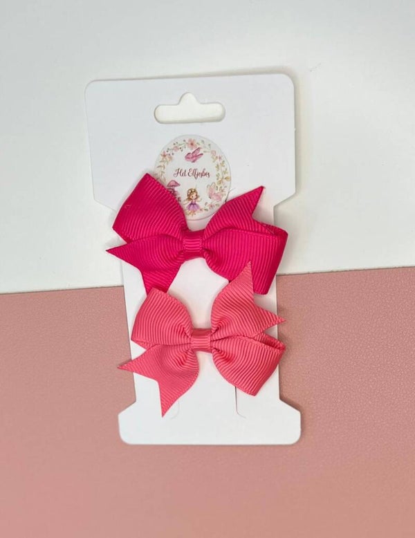 Aligator clip duo fuchsia en donker koraal