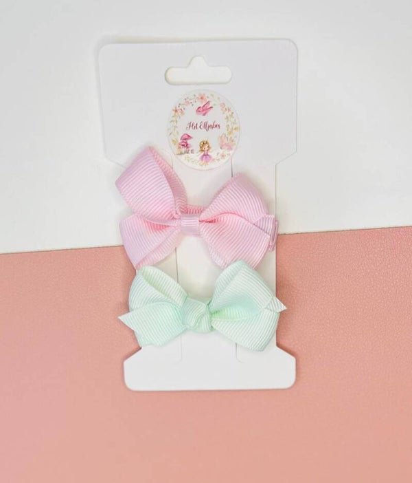 Aligator clip duo licht roze en mint