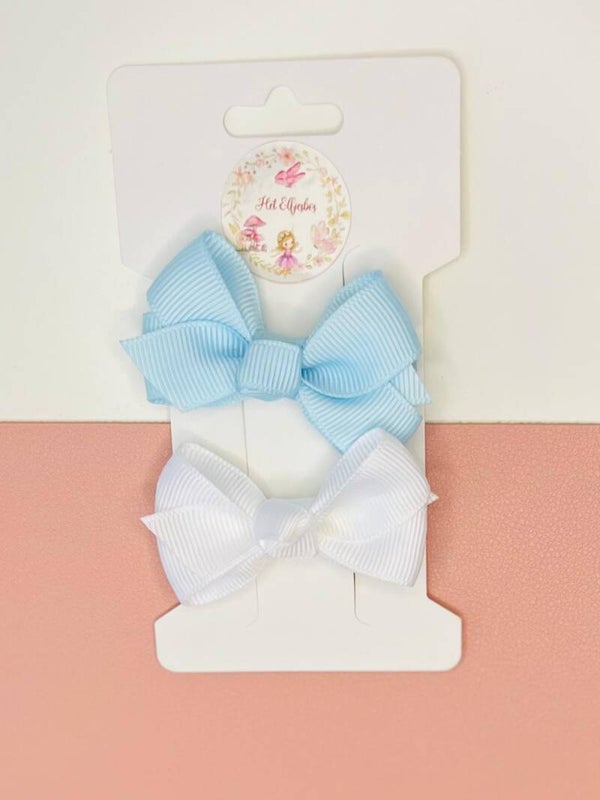 Aligator clip duo licht blauw en wit