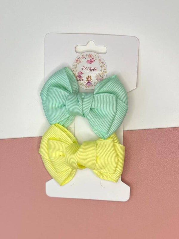 Aligator clip duo mint en geel