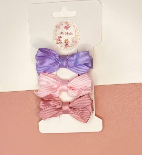 Aligator Strikjes trio paars en roze