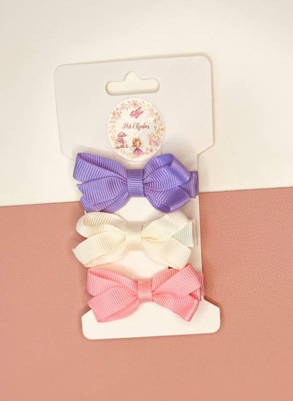 Aligator Strikjes trio paars, roze, wit