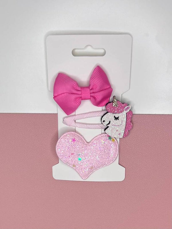 Unicorn trio roze glitter