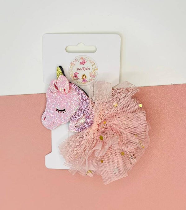 Aligator clip glitter unicorn