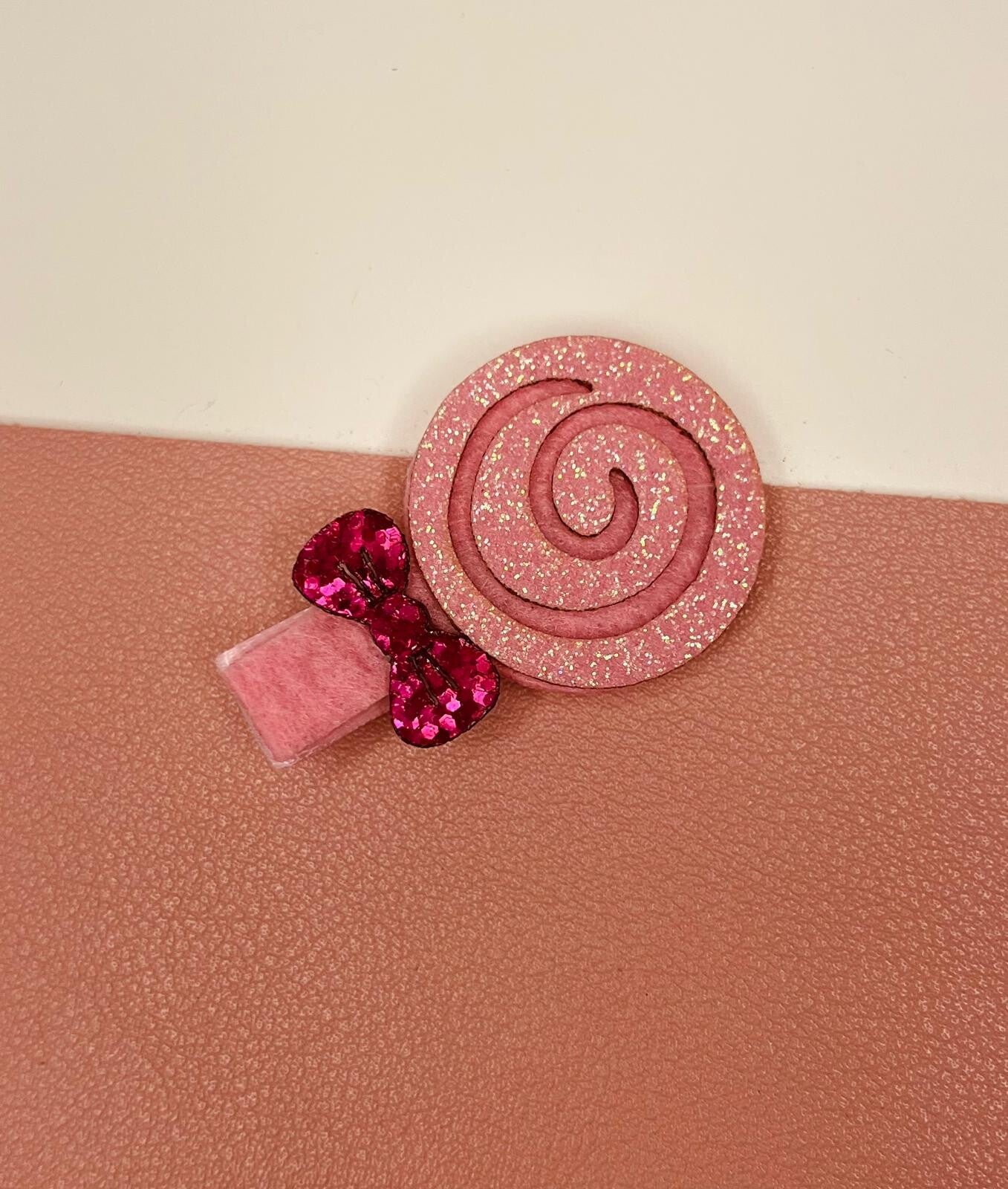 Aligator clip lolly roze