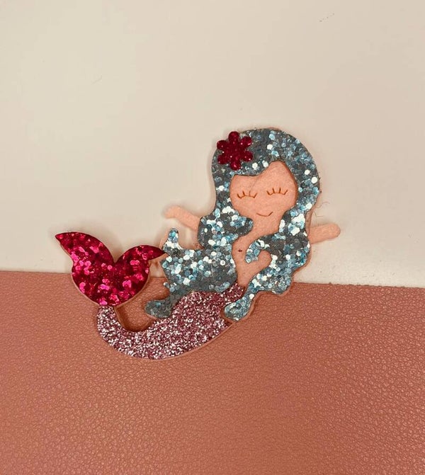 Aligator clip zeemeermin blauw