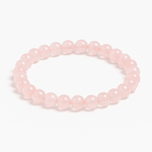 BRACELET BOULE 06MM EN QUARTZ ROSE MADAGASCAR A+