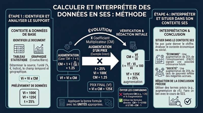 Calculer et interpréter des données en SES : méthode