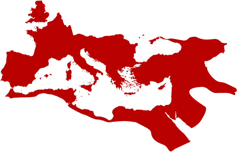L'empire romain à son apogée, sous le règne de l'empereur Trajan (IIème siècle après J.-C.)