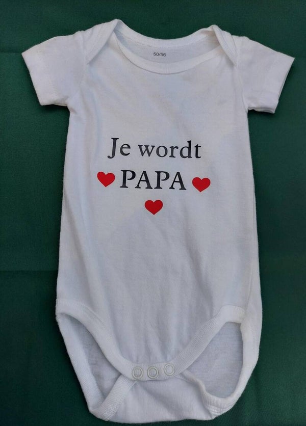 Rompertje zwangerschapsbekendmaking. Je wordt PAPA