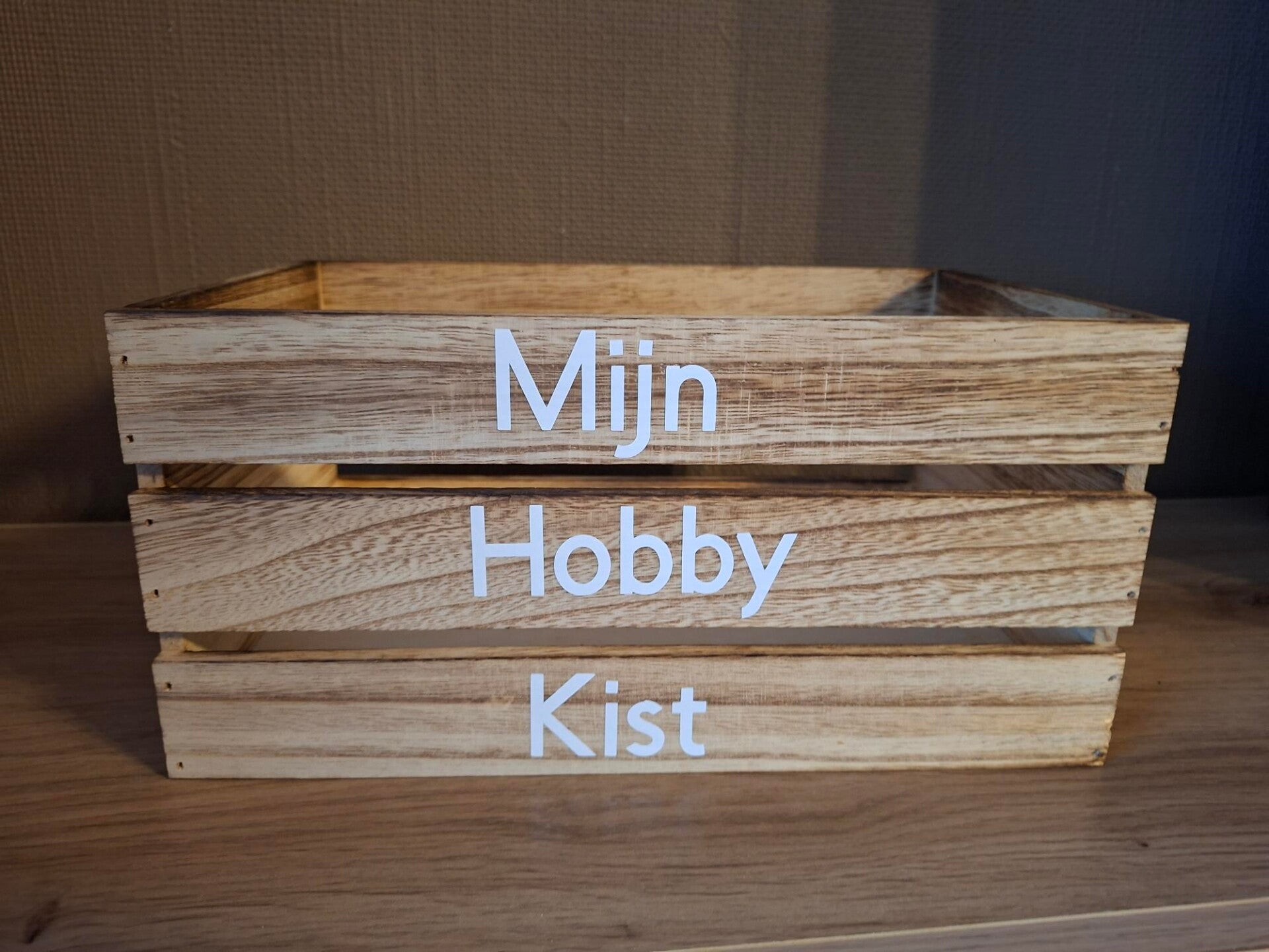 Lege Kist met leuk opschrift. Mijn Hobby Kist