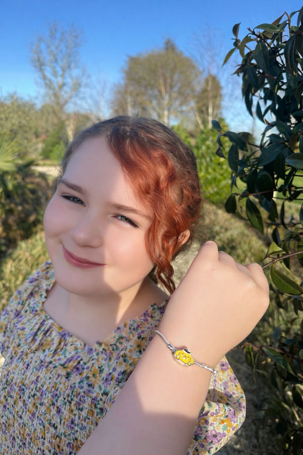 Pompompurin Sanrio Sterling Silver Charm and Bracelet Set