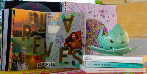 journal créatif, journal intime, expression, collage