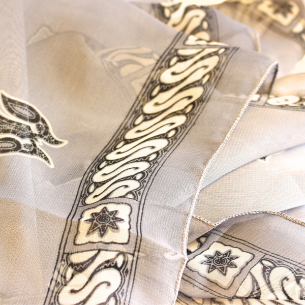 Sjaal Batik - Grijs / Wit
