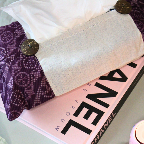 Batik Tissuehouder - Paars