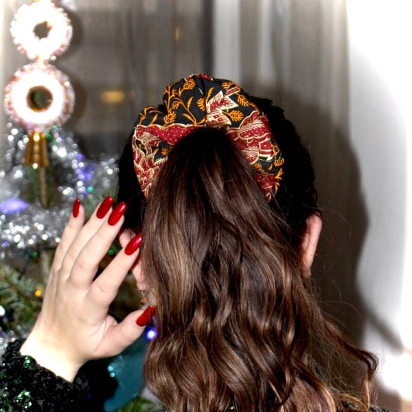 Batik Scrunchie - Zwart / Rood