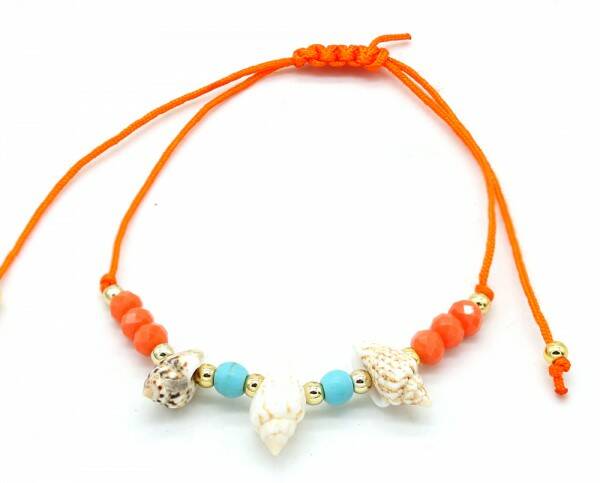 Armband Schelpen - Oranje