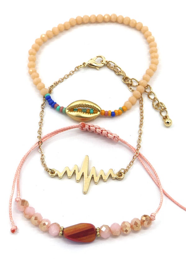 Set Armbandjes - Goud / Roze