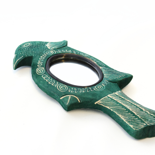 Batik Spiegel Vogel - Groen