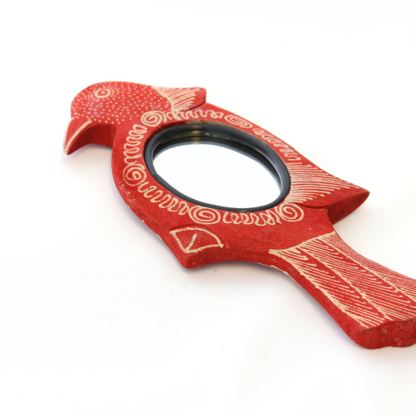 Batik Spiegel Vogel - Rood