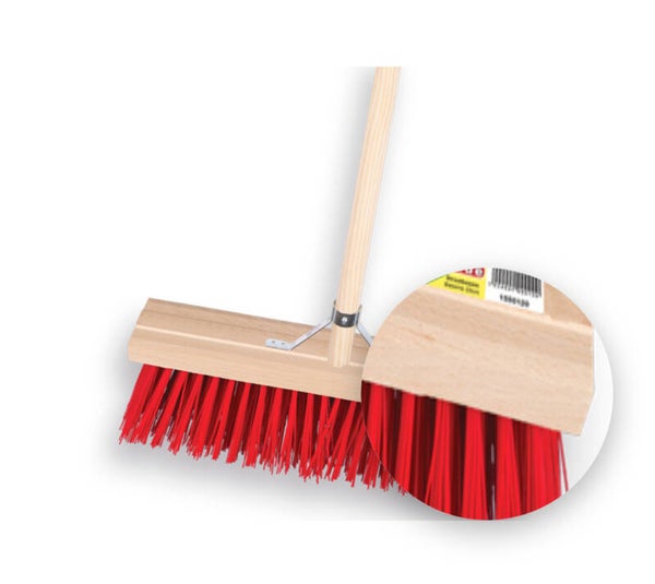 Straatbezem SOLIDE PPN 41 cm, vlakke kap, met IKAPE steel 150 x 2,8 cm en stokhouder