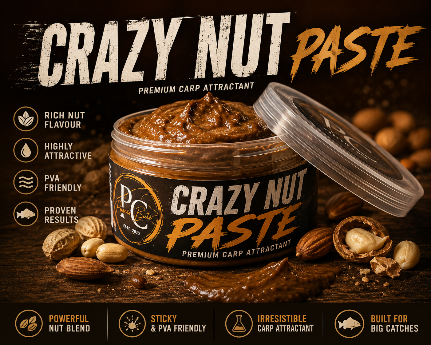 Crazy Nut , Marine , Spicey Sausage Bait Paste
