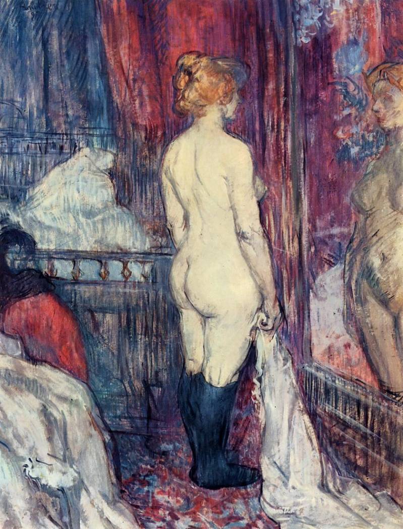 Henri de Toulouse-Lautrec Nude Standing before a Mirror  