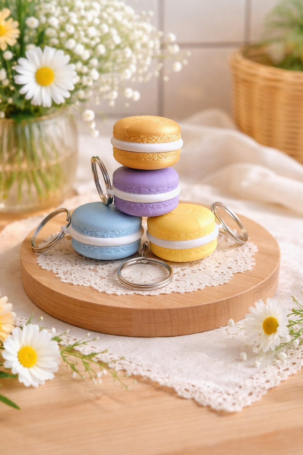 Macaron sleutel hanger