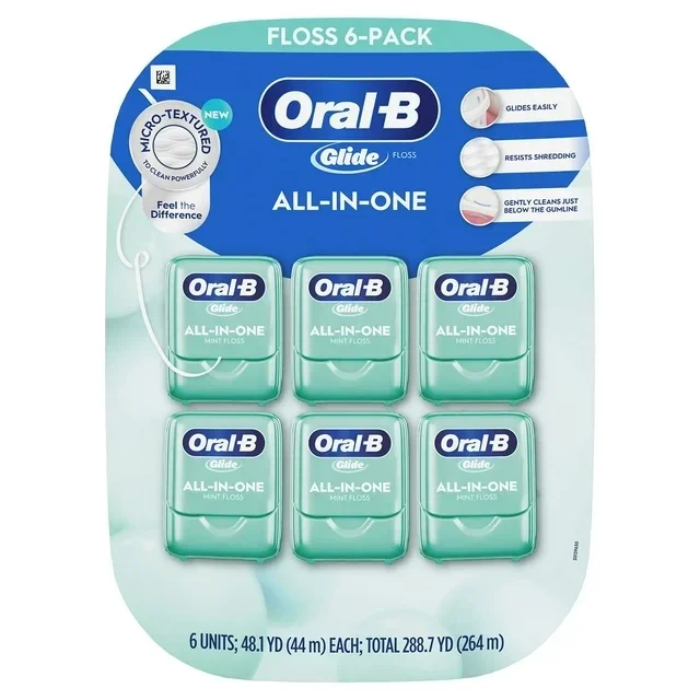 Oral-B Glide All-In-One Mint Flavor Dental Floss, 44 m, 6 pk.