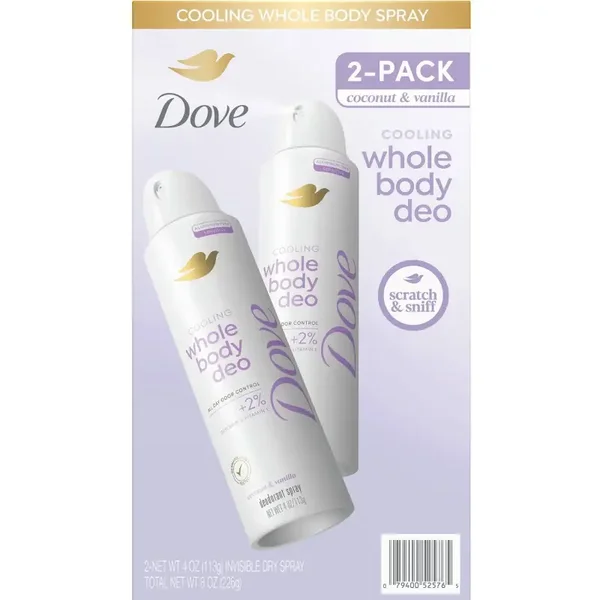 Dove Whole Body Cooling Deodorant Spray, 4 oz., 2 pk.