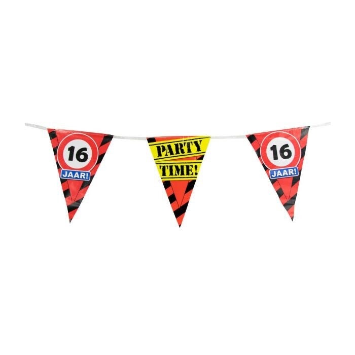 Traffic Sign Party Flags - 10 Meter - Kies Leeftijden & Varianten