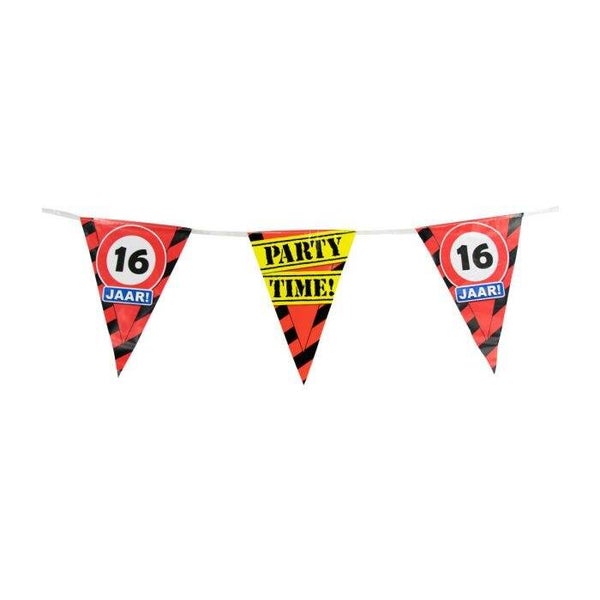 Traffic Sign Party Flags - 10 Meter - Kies Leeftijden & Varianten