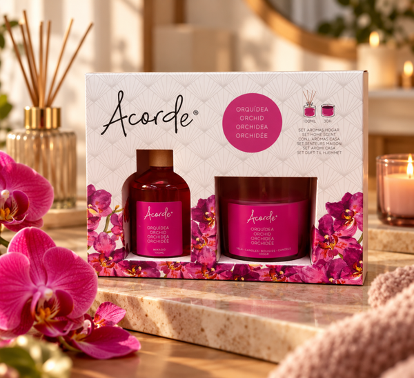 Acorde Orchidee – Luxe Geurset met Geurstokjes & Geurkaars