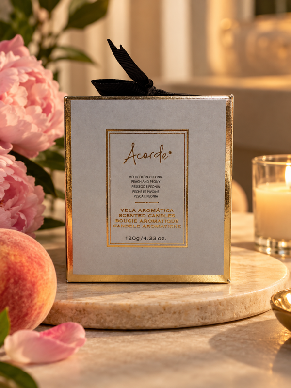 Acorde Geurkaars Peach & Peony – 120 gram | Een vleugje luxe en zachtheid