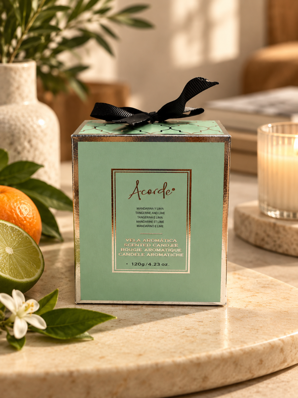 Acorde Geurkaars Tangerine & Lime – 120 gram | Een vleugje luxe en frisheid