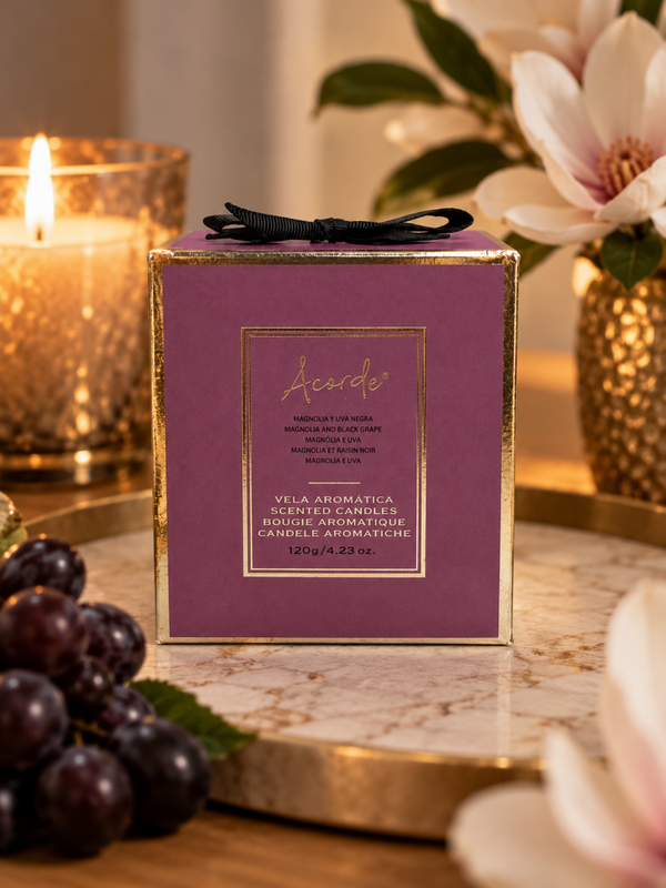 Acorde Geurkaars Magnolia & Black Grape – 120 gram | Een vleugje luxe en zachtheid