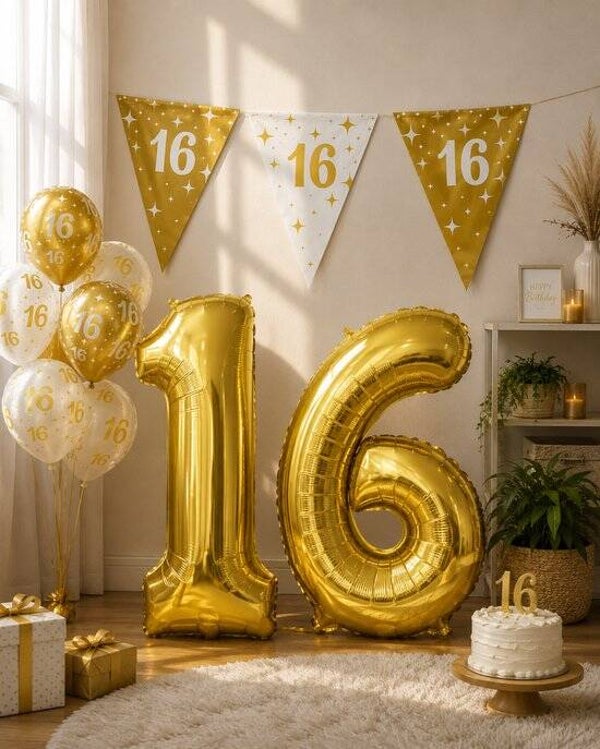 1 t/m 100 - Luxe gouden verjaardag decoratie met XXL ballonnen