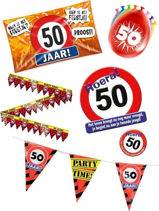 Diverse leeftijden Versieringspakket thema verkeersbord